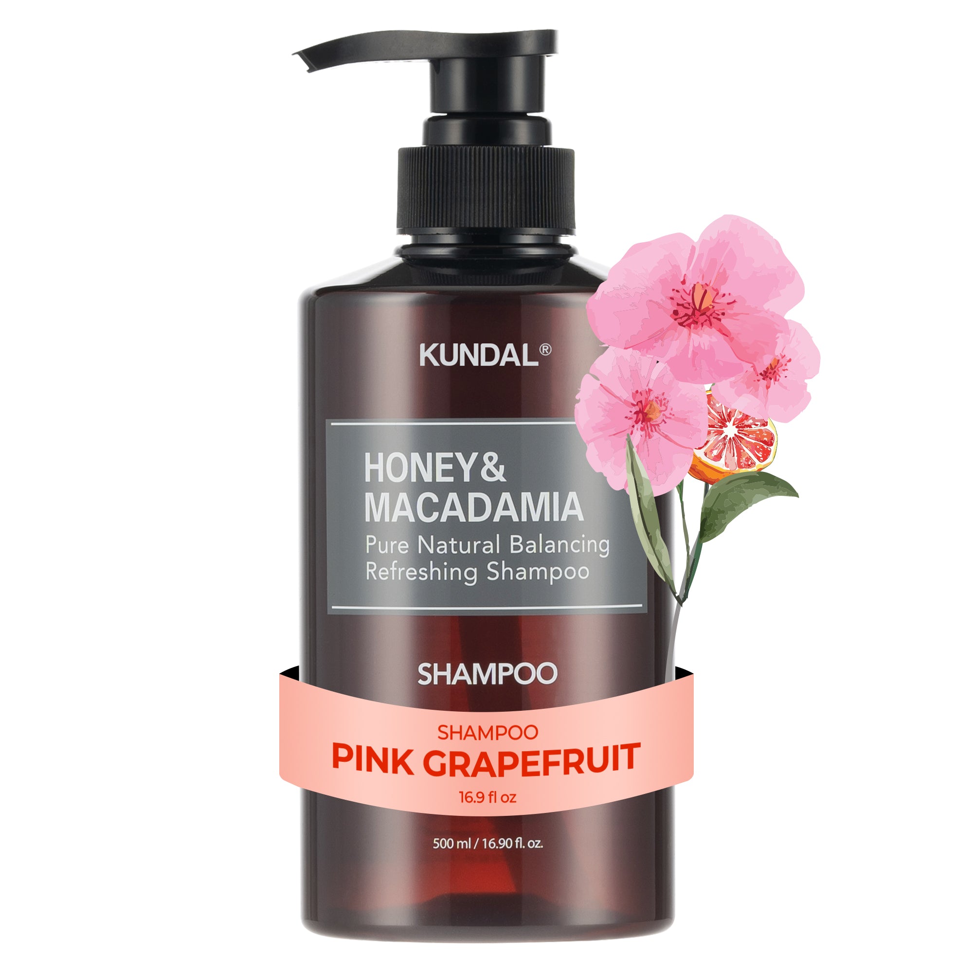 KUNDAL - HONEY & MACADAMIA NATURE SHAMPOO PINK GRAPEFRUIT 500ML